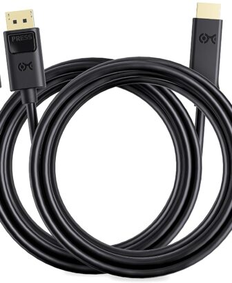 Cable Matters 2-Pack DisplayPort to HDMI Cable, DP to HDMI, 6ft | Unidirectional, Gold-Plated, Display Port to HDTV/Monitor/Projector Conversion Cord